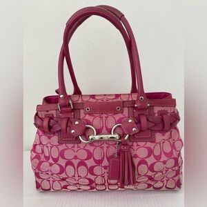 Coach Y2K Signature Hamptons Shoulder Bag Fuchsia Pink